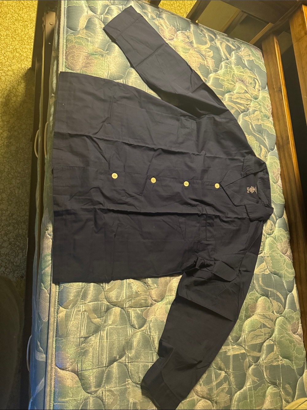 Lightweight Men's Navy Button-Up Shirt Jacket